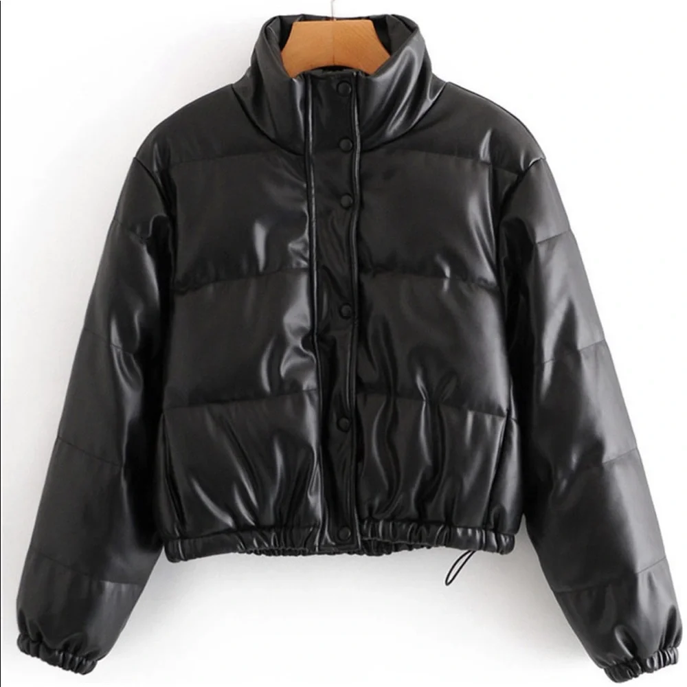 Leather Puffer Jacket - Picture 5 of 10